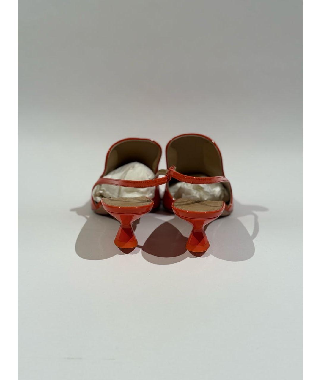 SPORTMAX Оранжевое туфли из лакированной кожи, фото 4