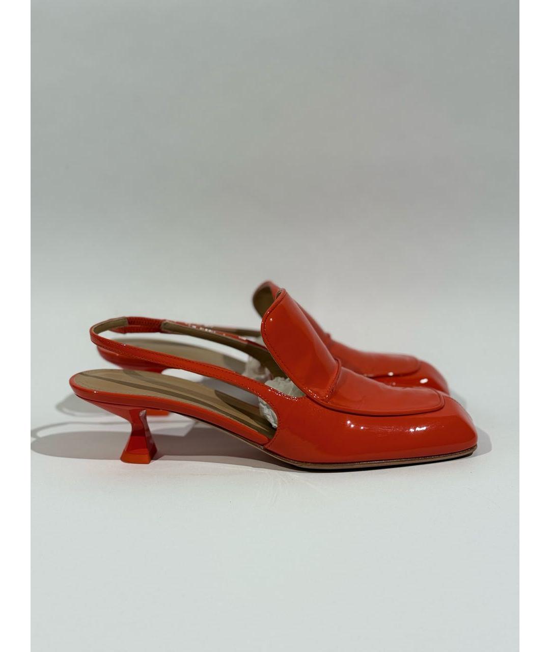 SPORTMAX Оранжевое туфли из лакированной кожи, фото 7