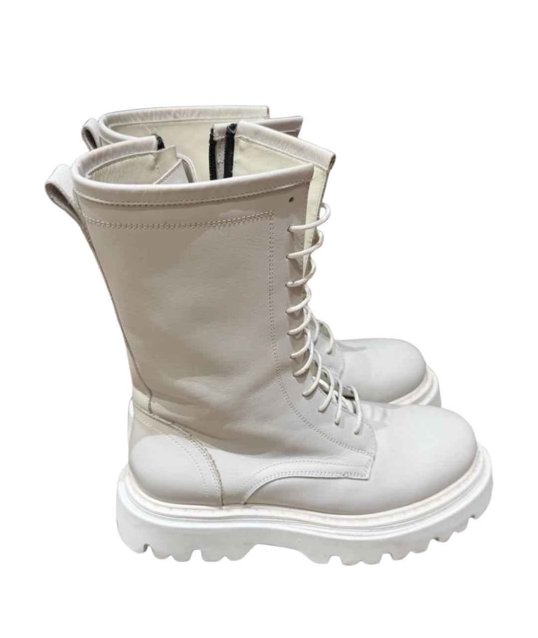 CASADEI Белые кожаные ботинки, фото 1