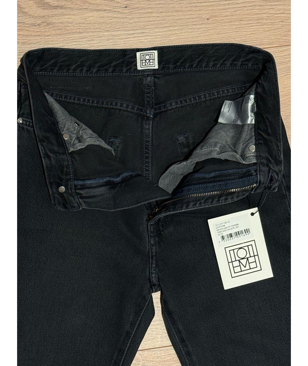 TOTEME Черные хлопковые прямые джинсы, фото 3