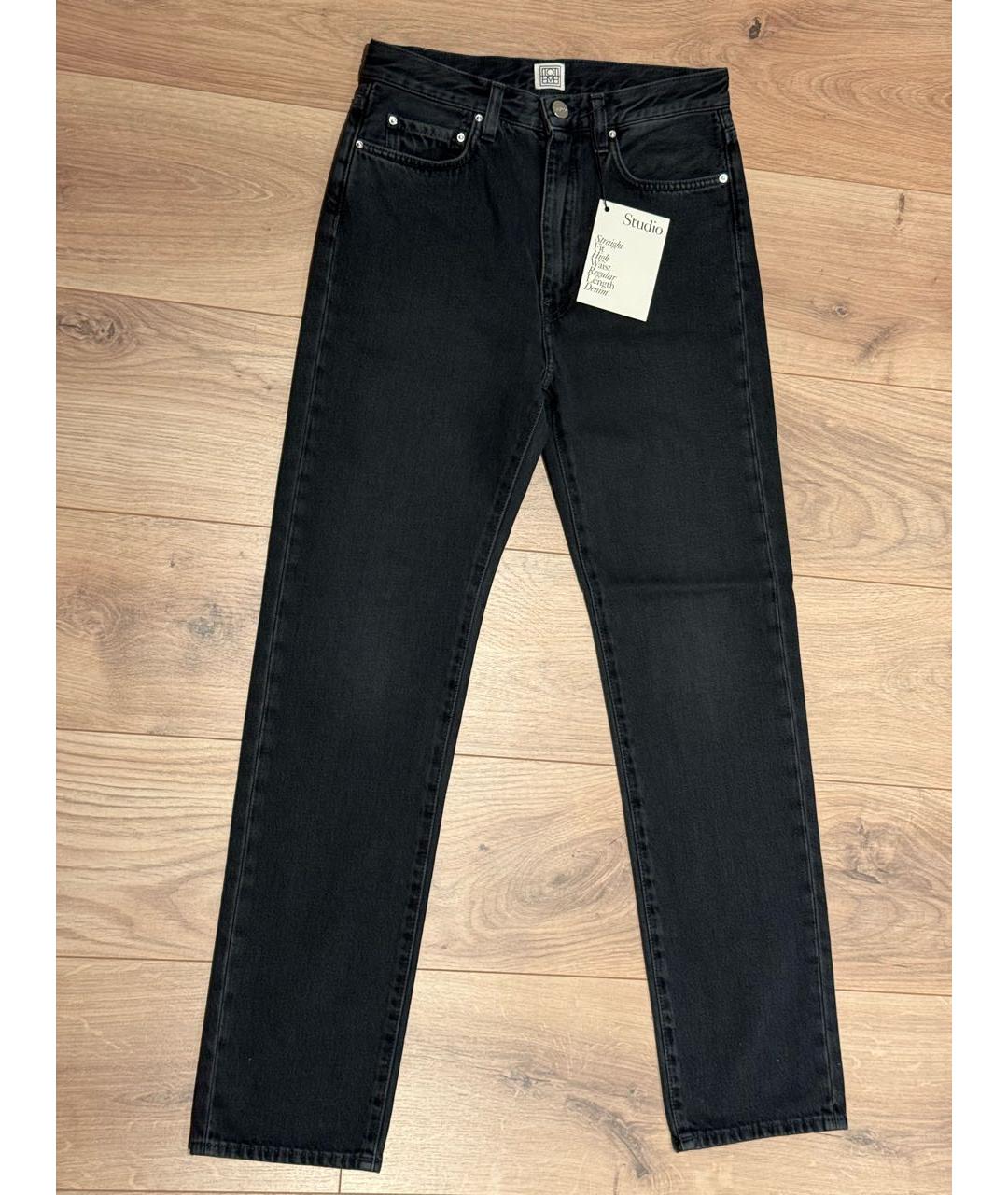 TOTEME Черные хлопковые прямые джинсы, фото 9