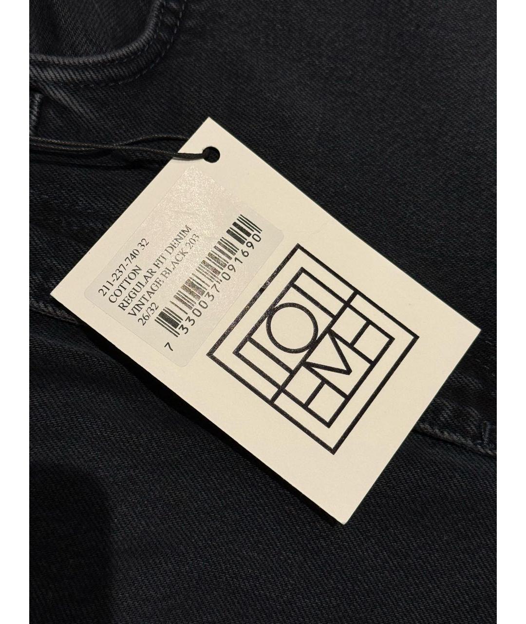TOTEME Черные хлопковые прямые джинсы, фото 8