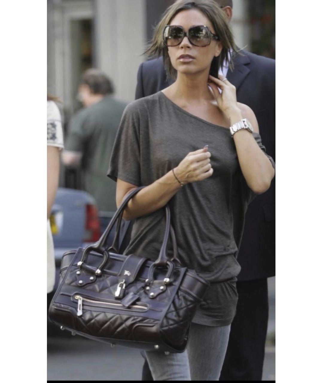 BURBERRY Черная кожаная сумка через плечо, фото 7