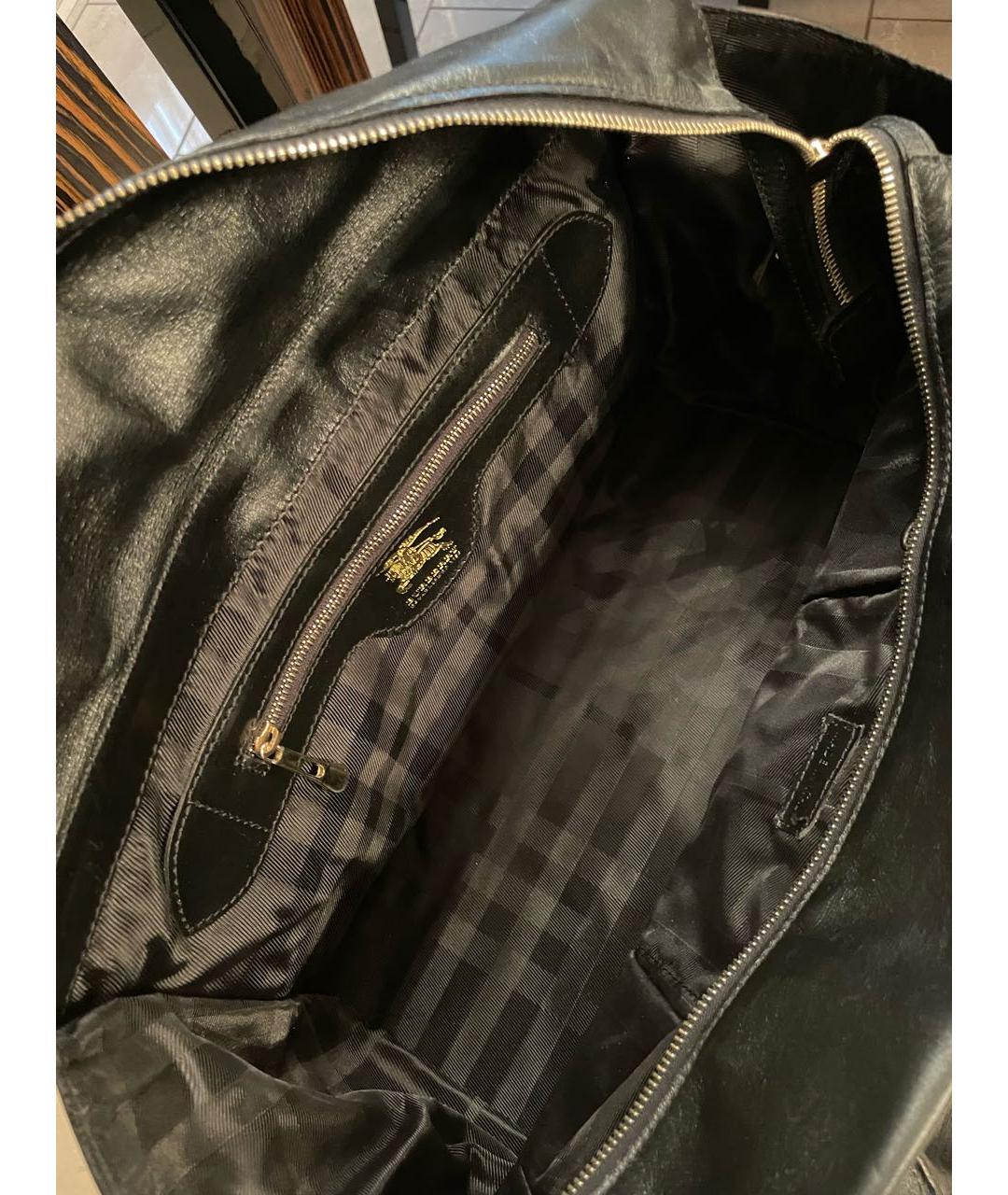 BURBERRY Черная кожаная сумка через плечо, фото 6