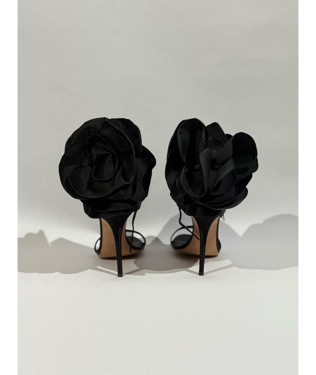 GIUSEPPE ZANOTTI DESIGN Черные текстильные босоножки, фото 4