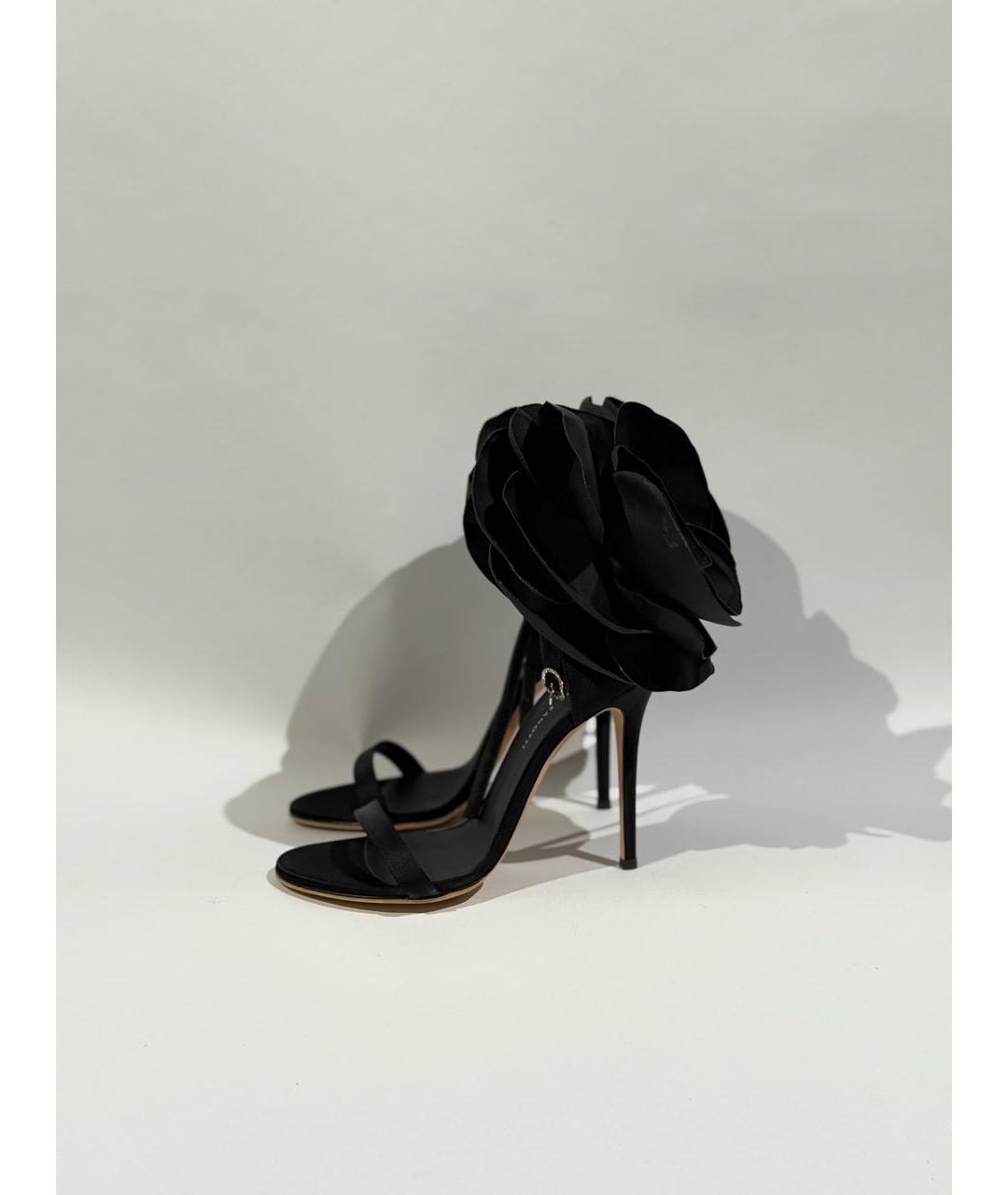 GIUSEPPE ZANOTTI DESIGN Черные текстильные босоножки, фото 6