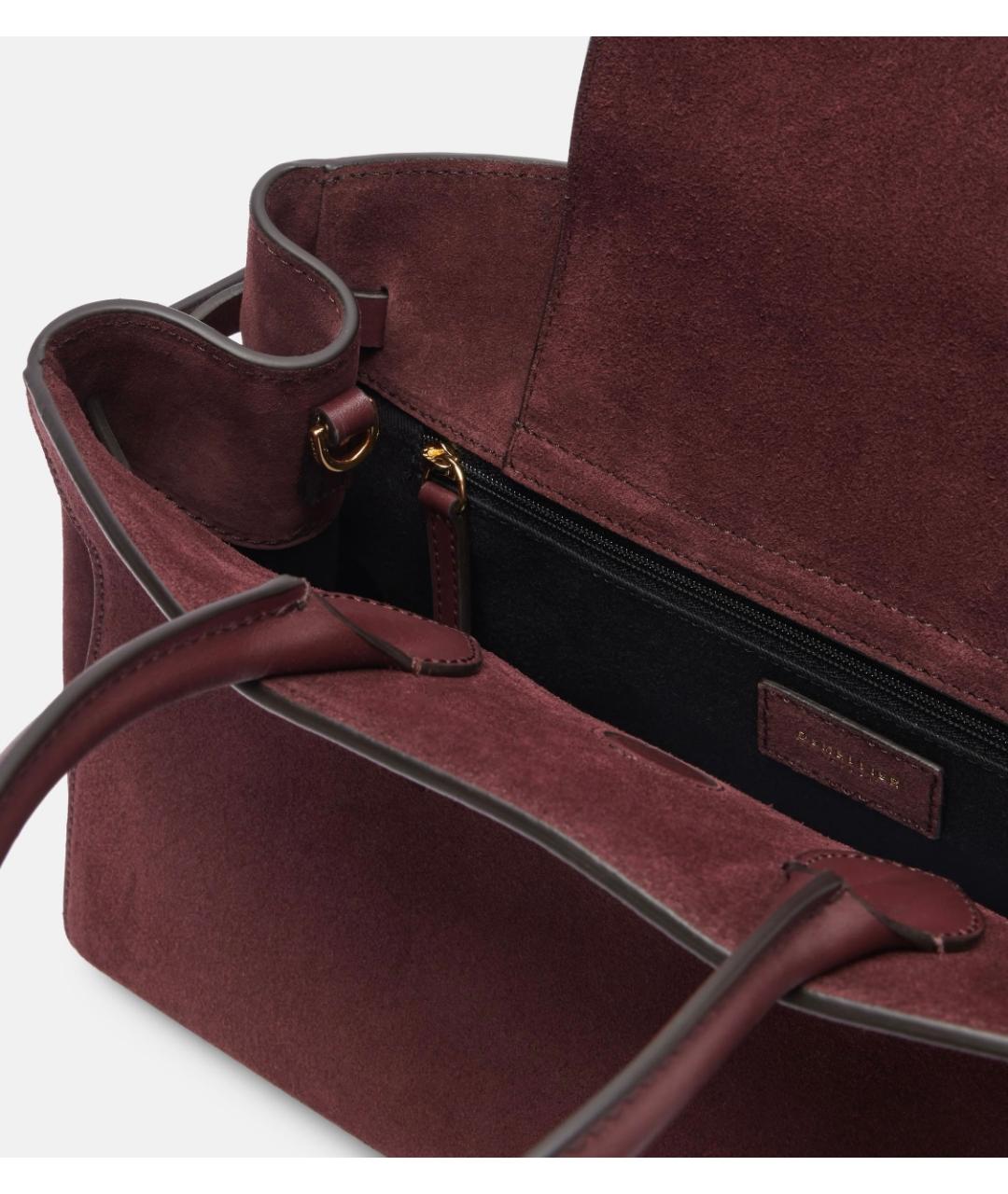 DEMELLIER Бордовая замшевая сумка с короткими ручками, фото 6