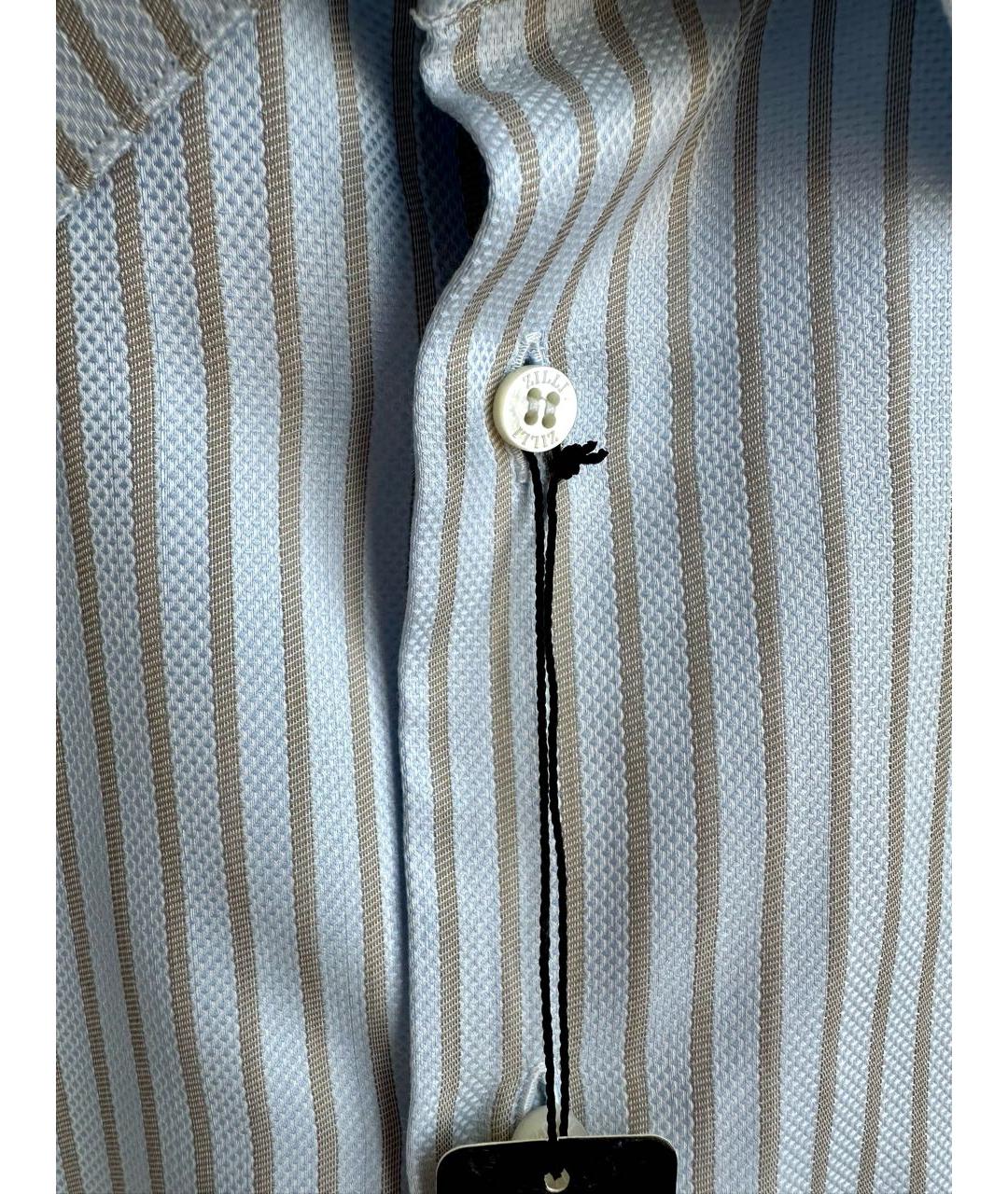 ZILLI Голубая хлопковая классическая рубашка, фото 3