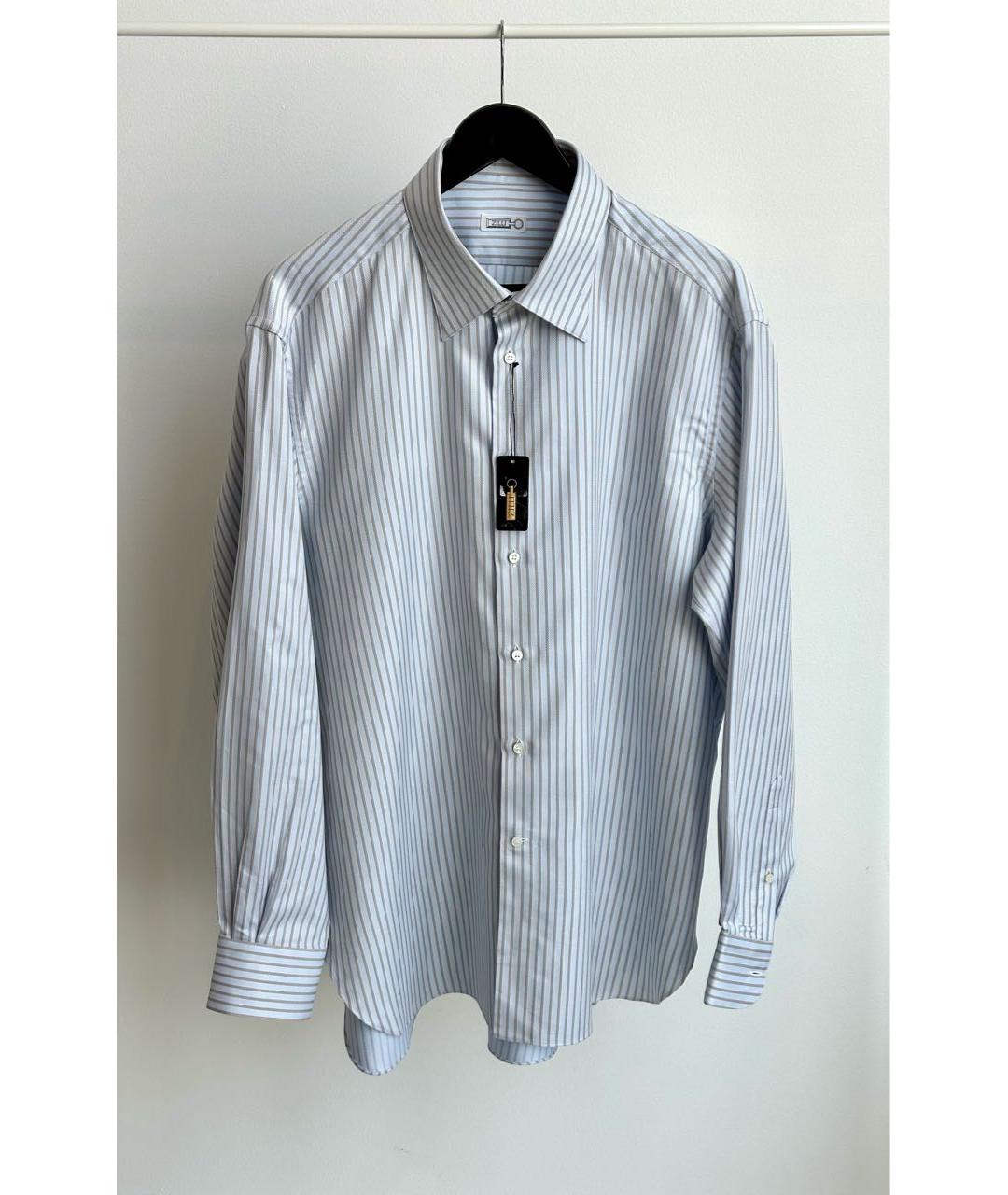 ZILLI Голубая хлопковая классическая рубашка, фото 7