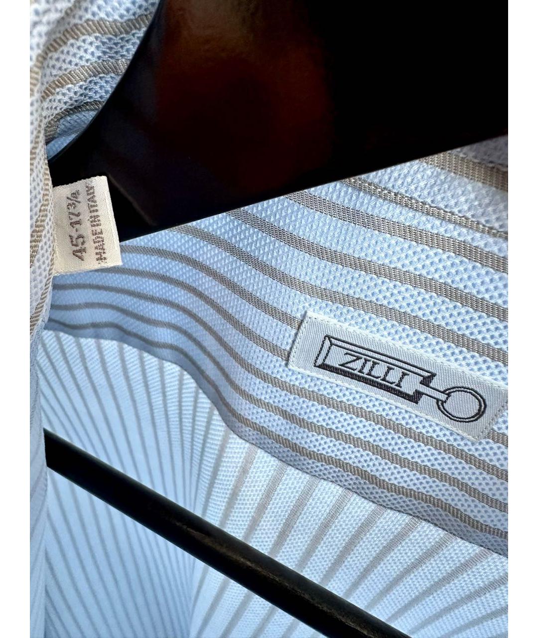 ZILLI Голубая хлопковая классическая рубашка, фото 4