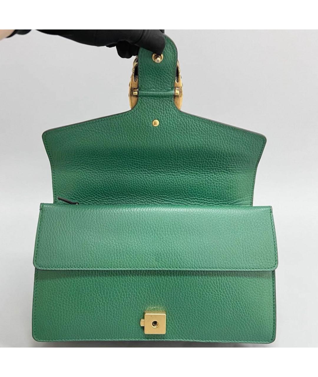 GUCCI Зеленая кожаная сумка через плечо, фото 4