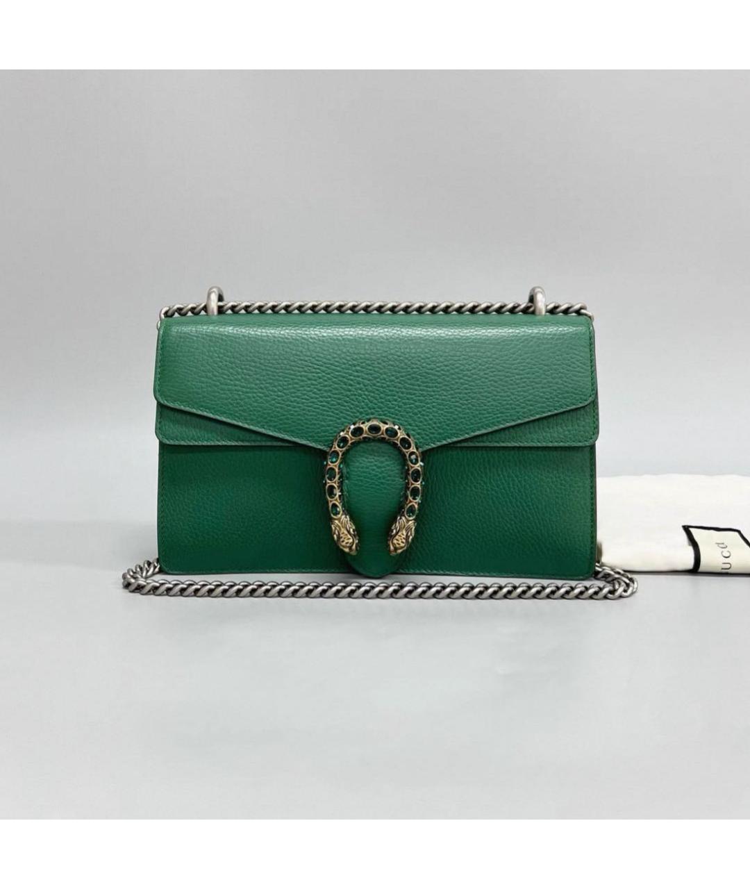 GUCCI Зеленая кожаная сумка через плечо, фото 5