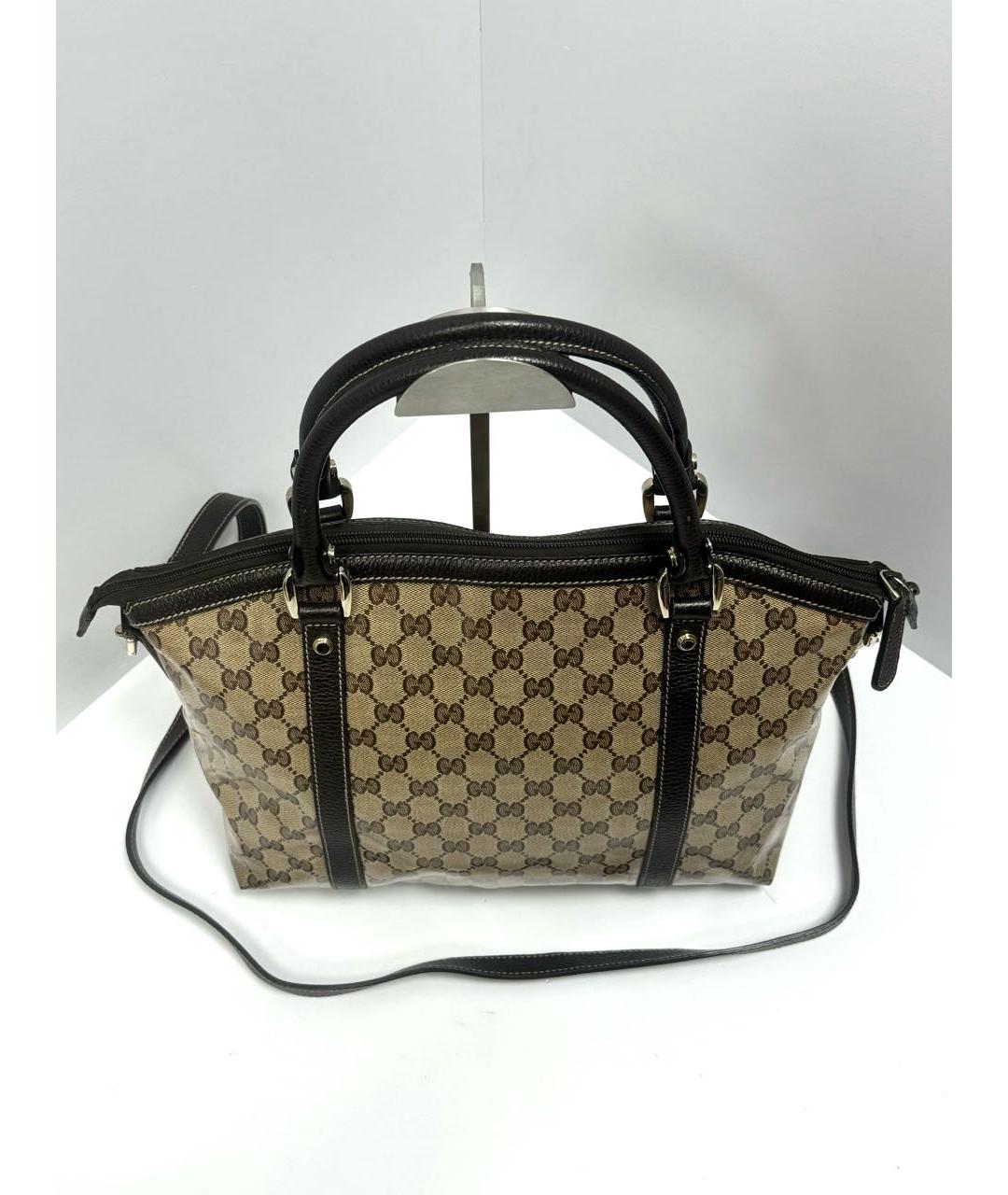 GUCCI Бежевая тканевая сумка тоут, фото 6