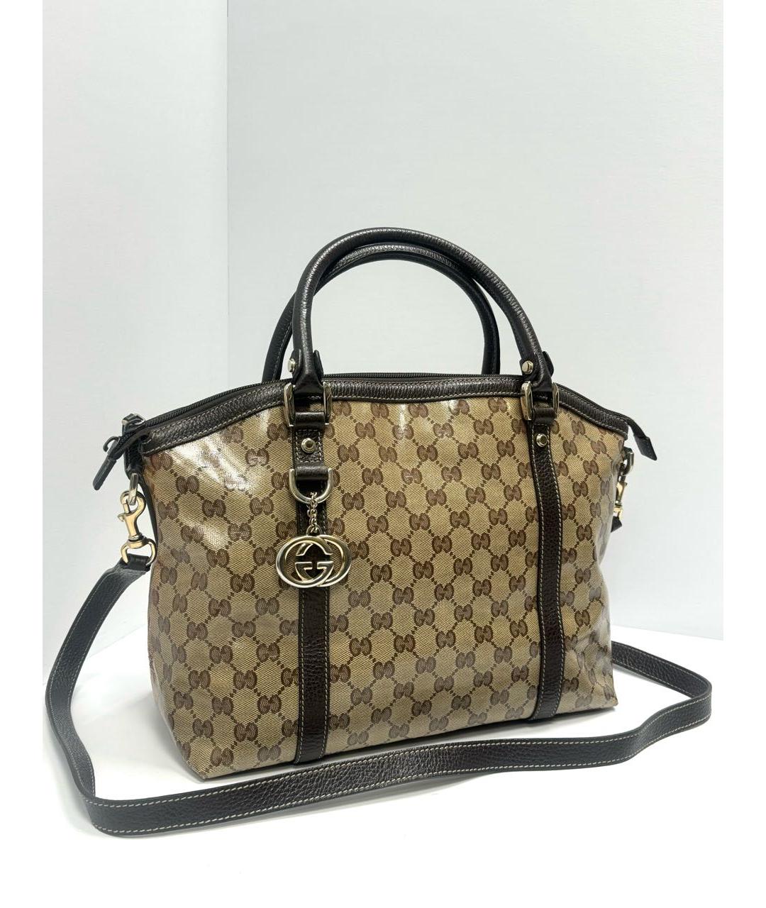 GUCCI Бежевая тканевая сумка тоут, фото 2