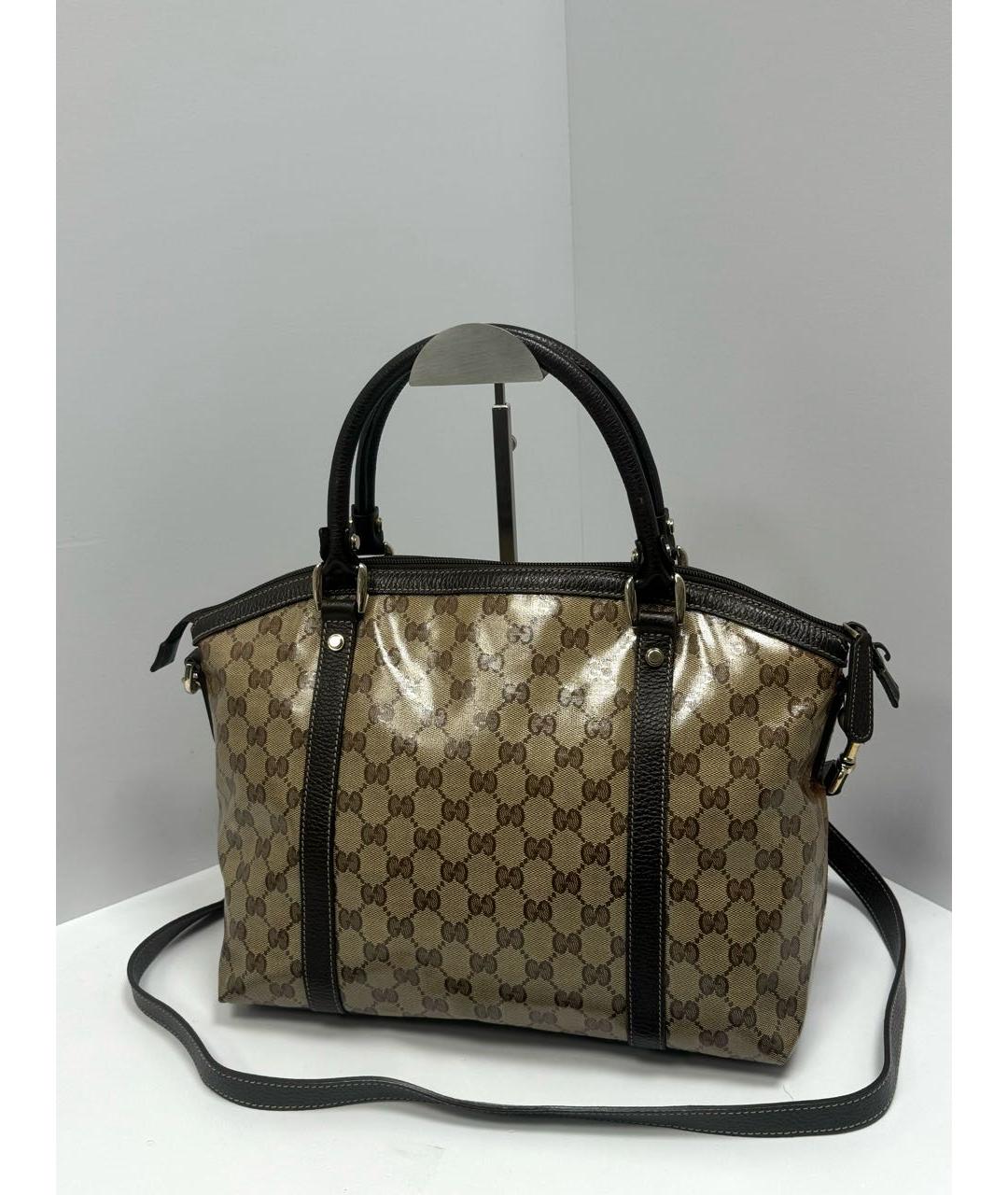 GUCCI Бежевая тканевая сумка тоут, фото 5