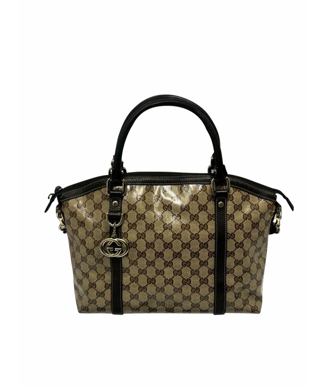 GUCCI Бежевая тканевая сумка тоут, фото 1