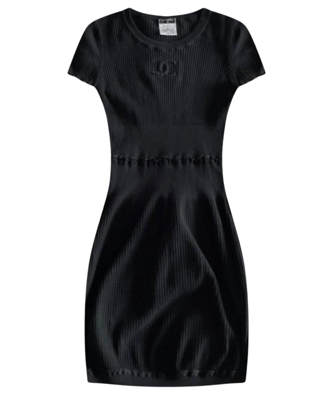 CHANEL Черное хлопковое повседневное платье, фото 1