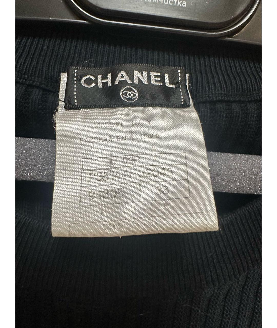 CHANEL Черное хлопковое повседневное платье, фото 3