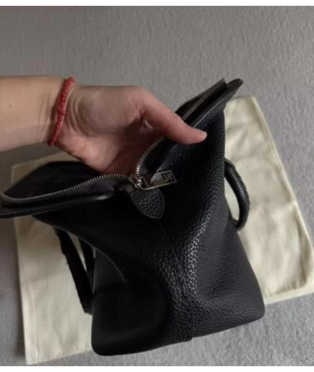 FENDI Черная кожаная сумка с короткими ручками, фото 3