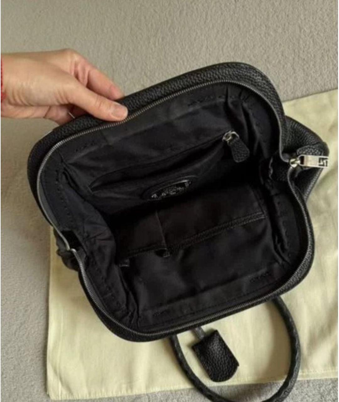 FENDI Черная кожаная сумка с короткими ручками, фото 4