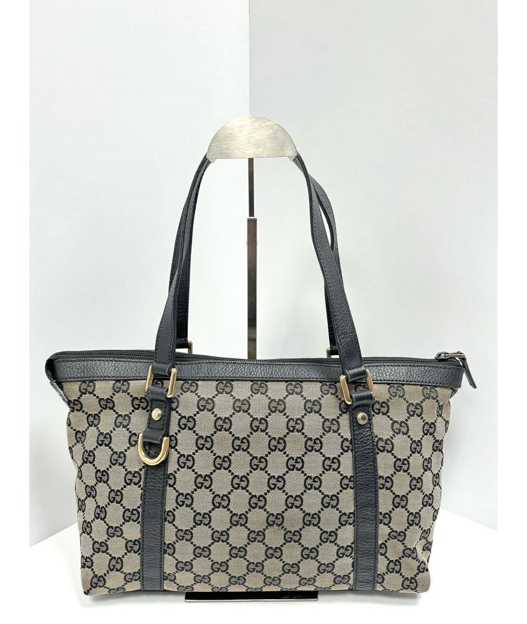 GUCCI Бежевая тканевая сумка тоут, фото 3