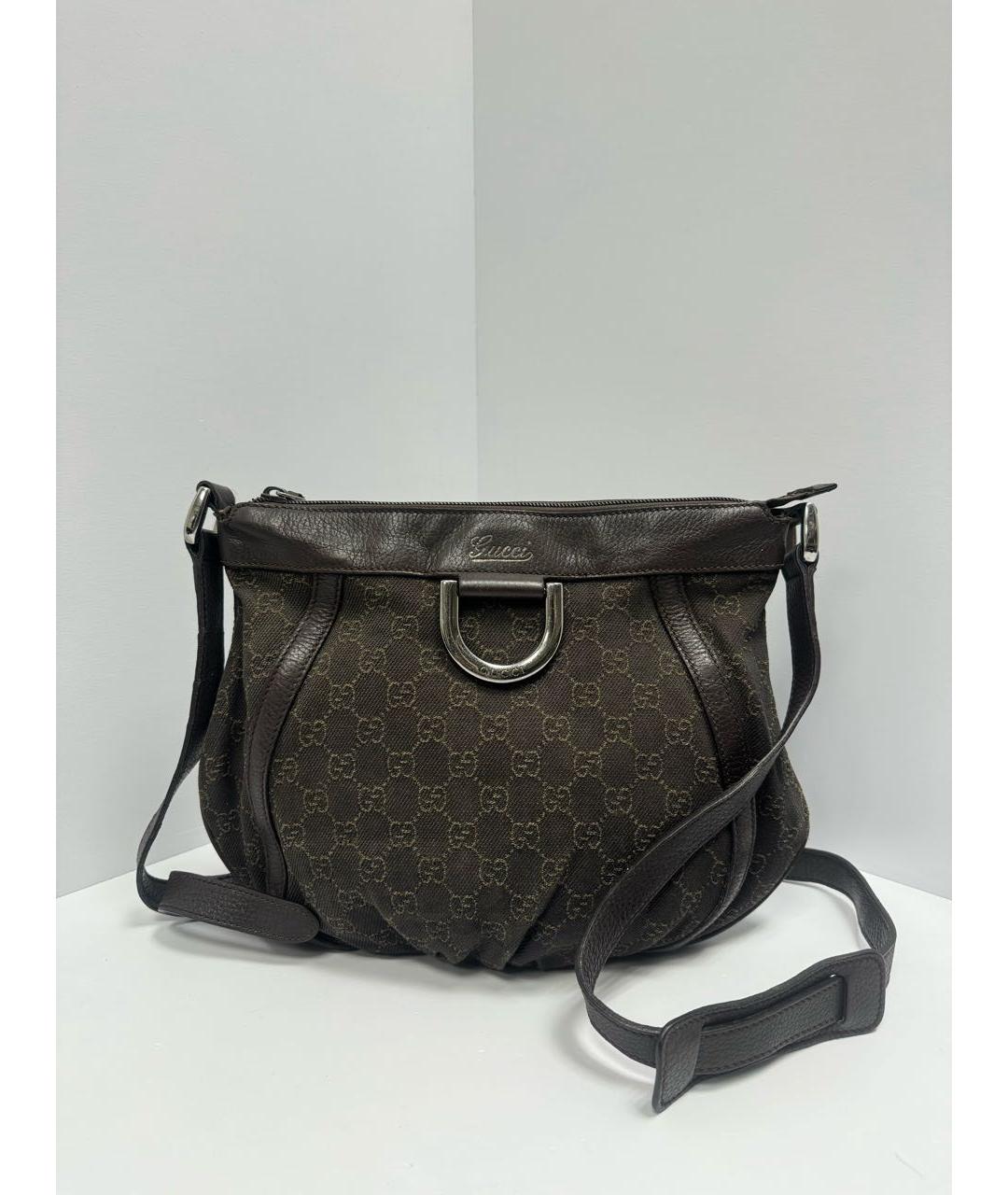 GUCCI Коричневая тканевая сумка через плечо, фото 4