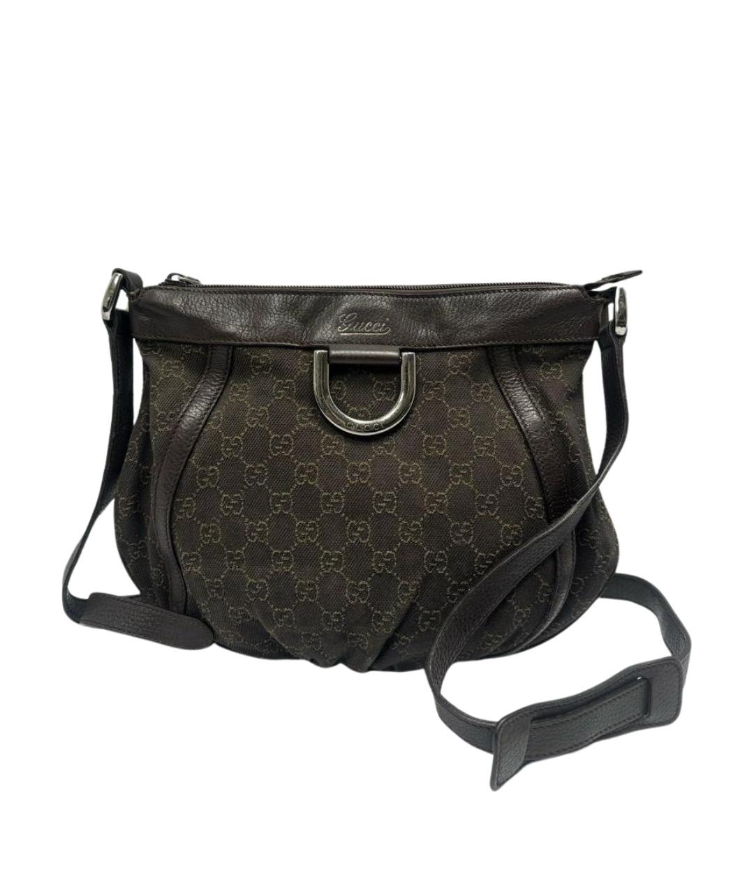 GUCCI Коричневая тканевая сумка через плечо, фото 1