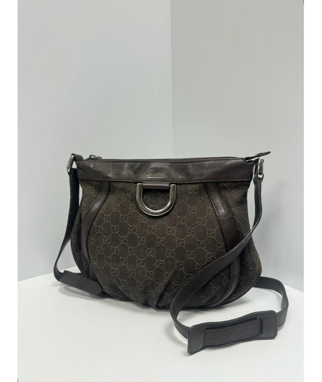 GUCCI Коричневая тканевая сумка через плечо, фото 2