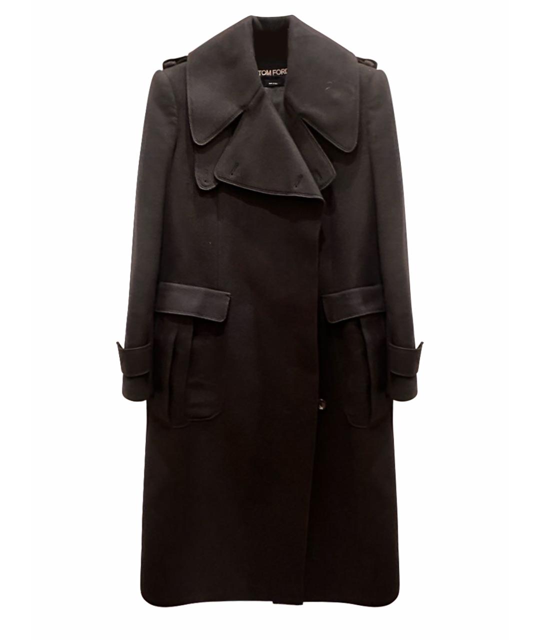 TOM FORD Черное шерстяное пальто, фото 1