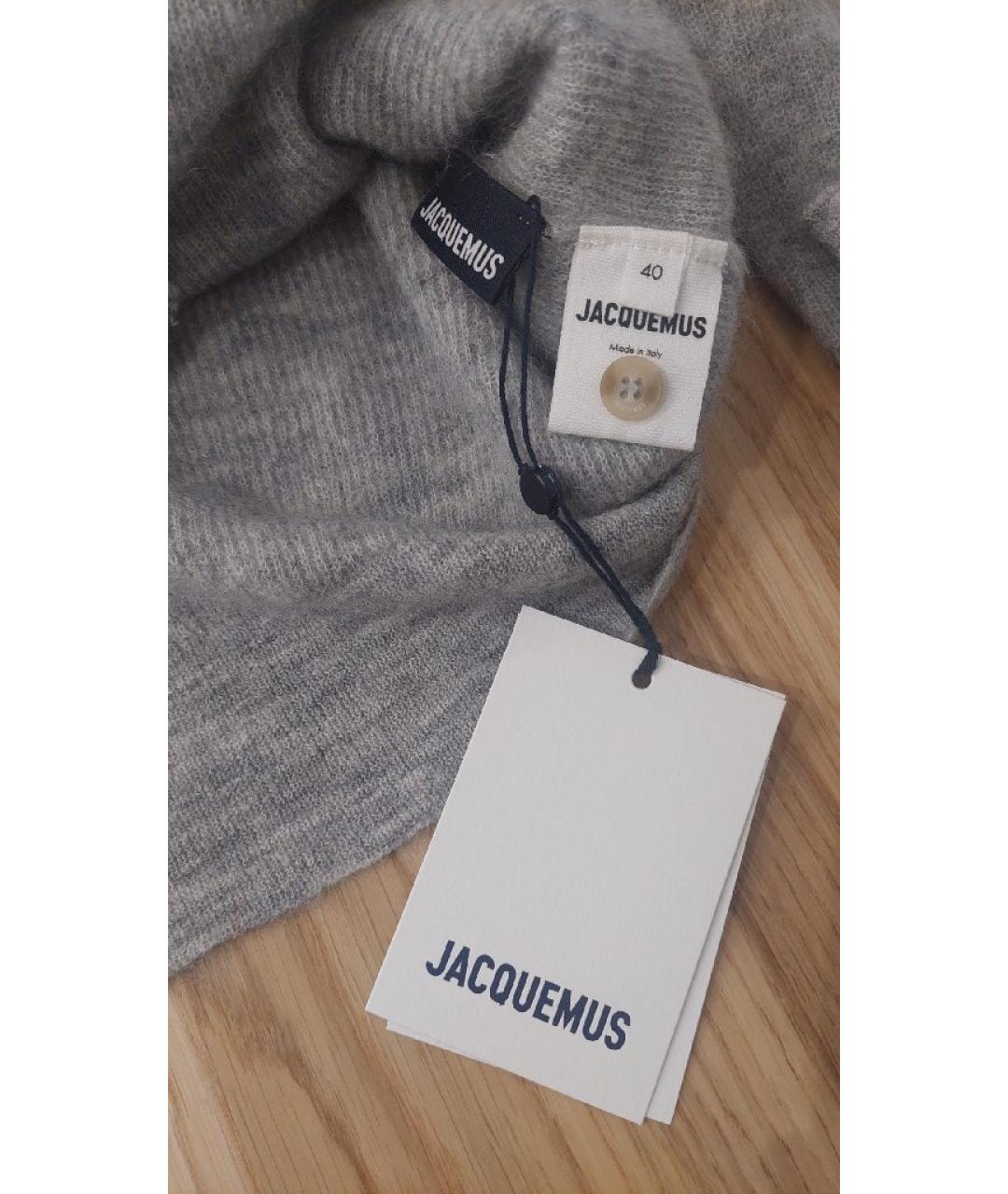 JACQUEMUS Серый шерстяной кардиган, фото 3