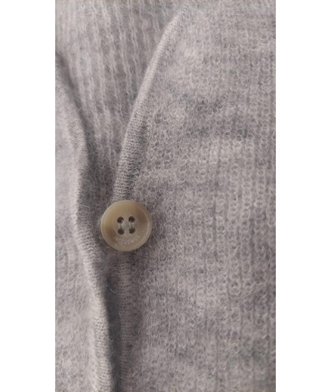 JACQUEMUS Серый шерстяной кардиган, фото 5