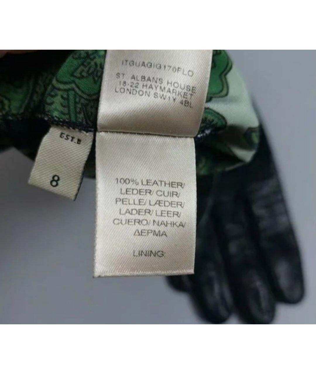 BURBERRY Черные кожаные перчатки, фото 9