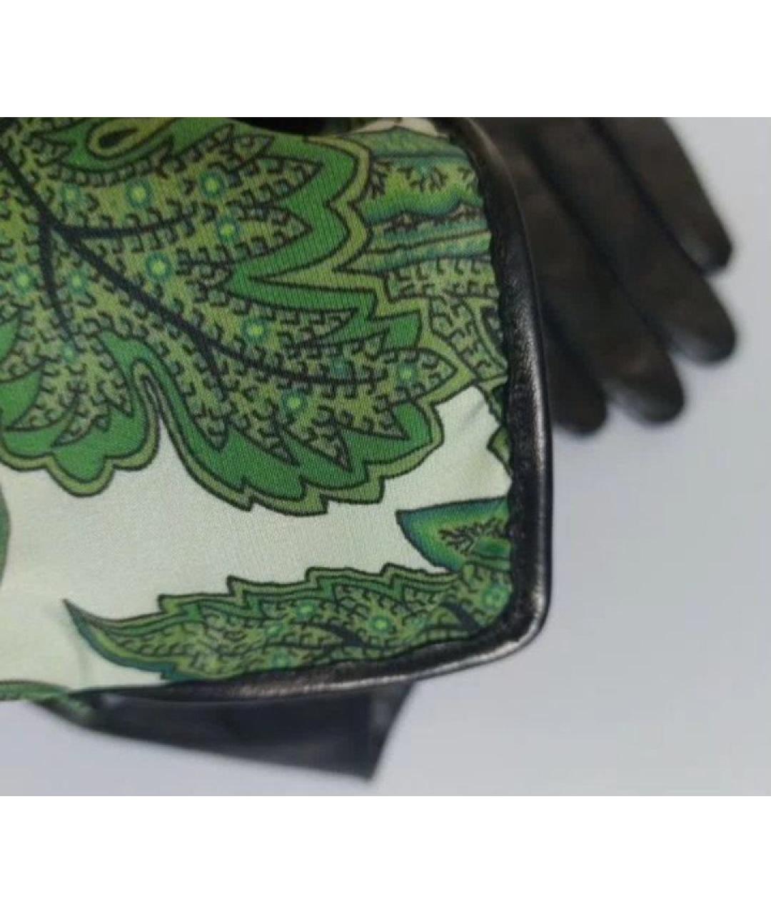 BURBERRY Черные кожаные перчатки, фото 6