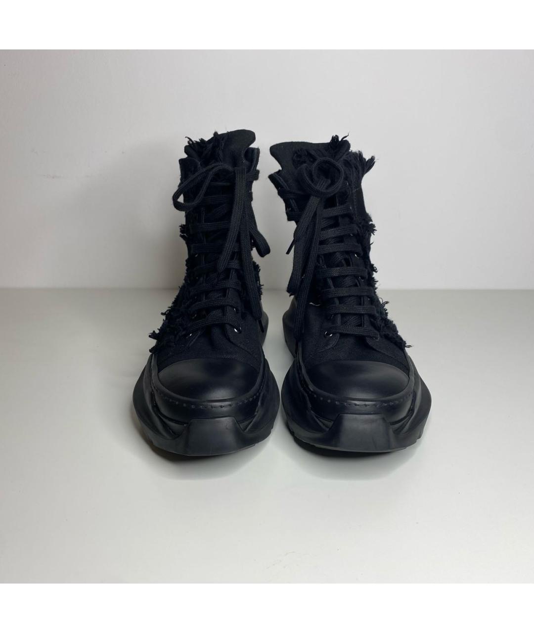 RICK OWENS Черные текстильные кеды, фото 2