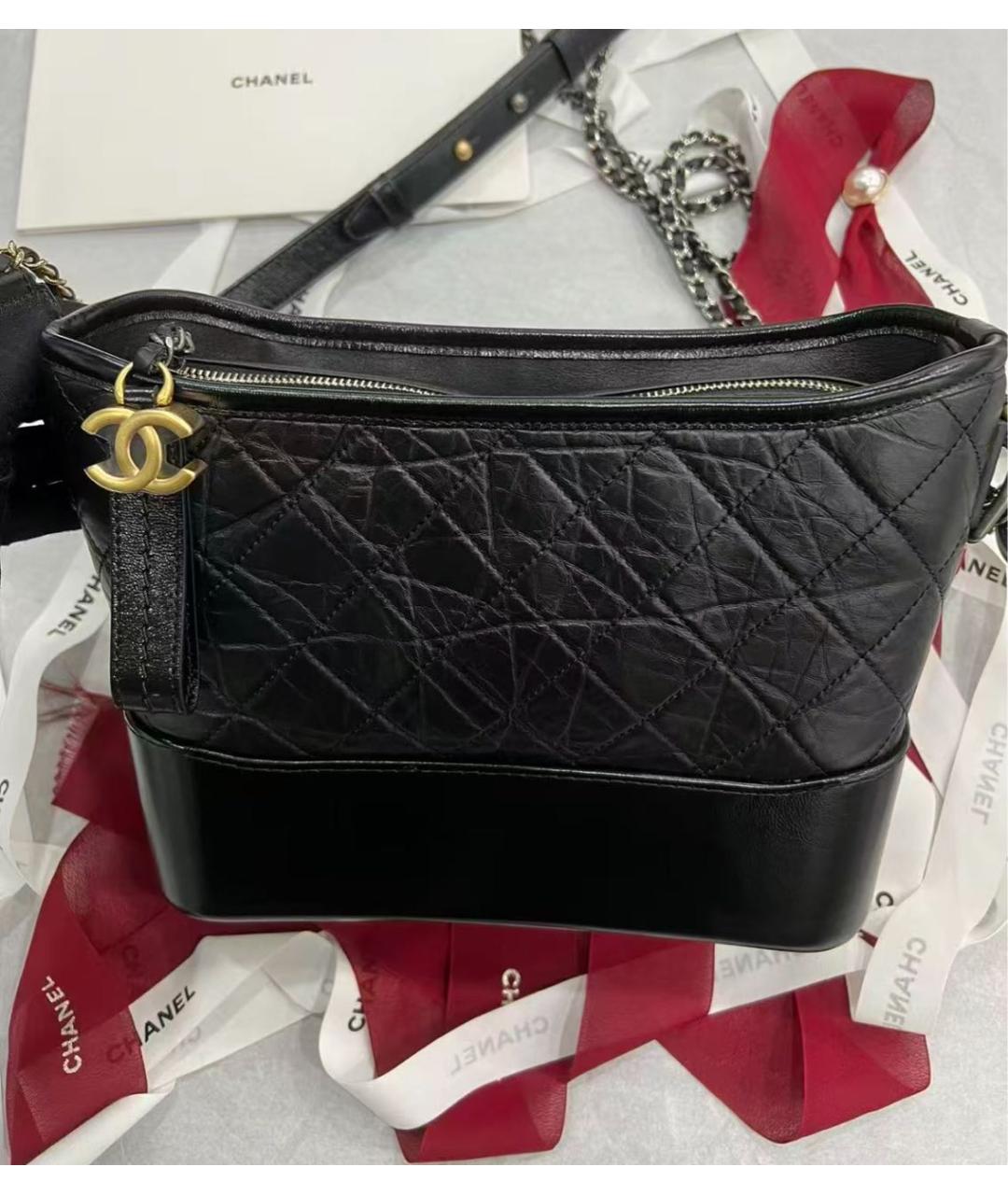 CHANEL Черная кожаная сумка через плечо, фото 2