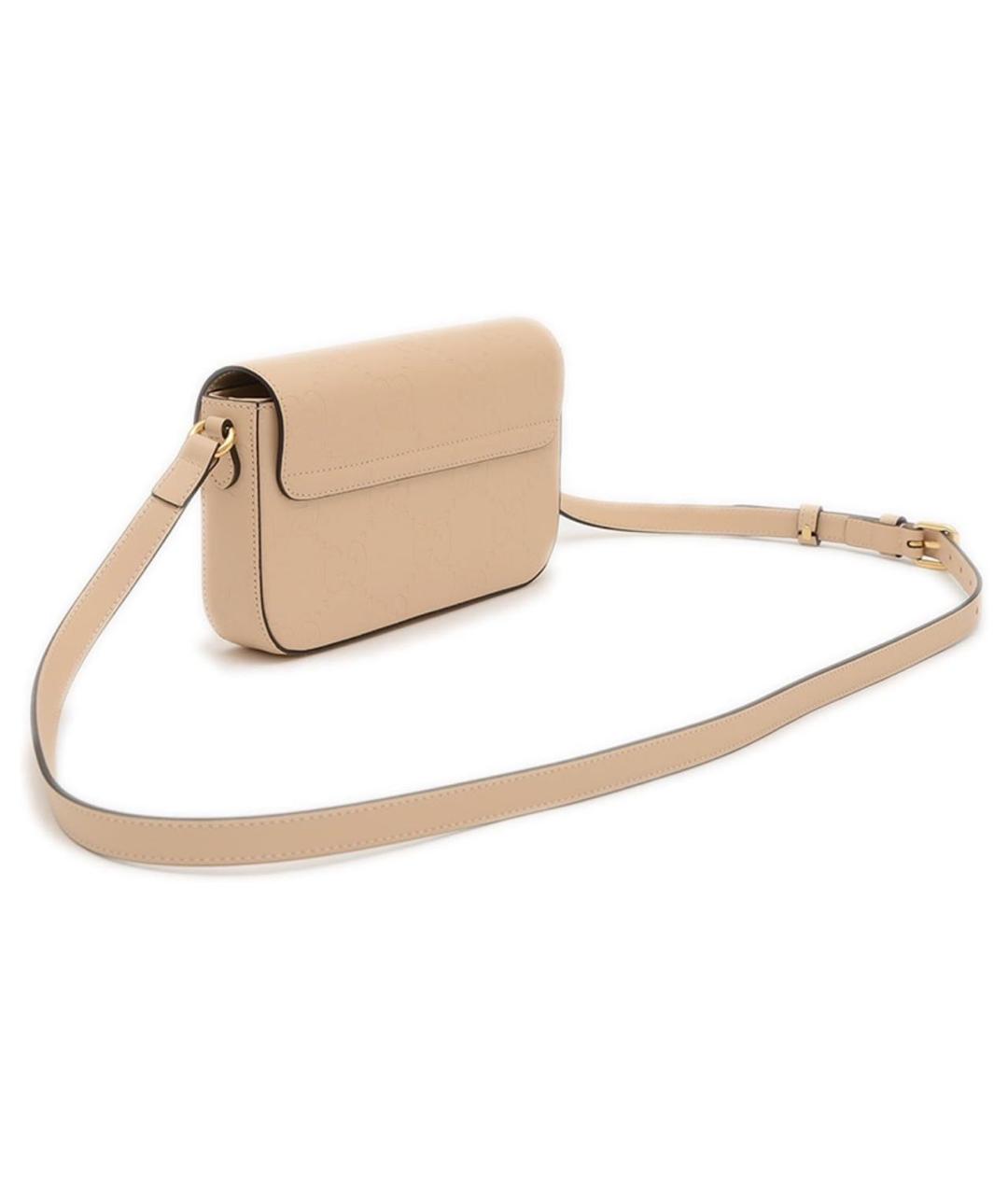 GUCCI Бежевая кожаная сумка через плечо, фото 2