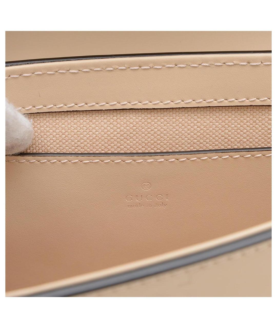 GUCCI Бежевая кожаная сумка через плечо, фото 3