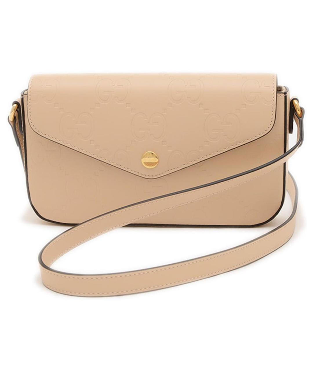 GUCCI Бежевая кожаная сумка через плечо, фото 8
