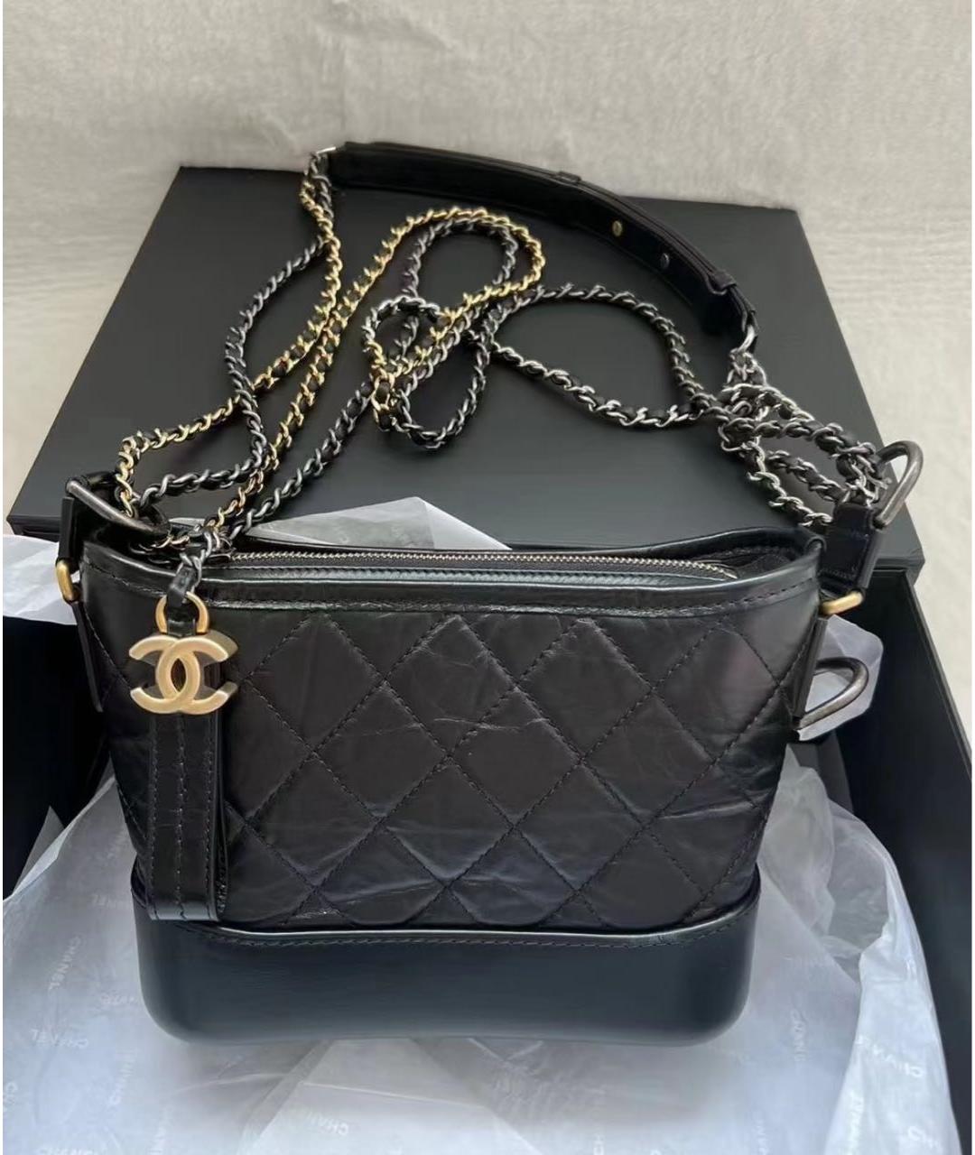 CHANEL Черная кожаная сумка через плечо, фото 2
