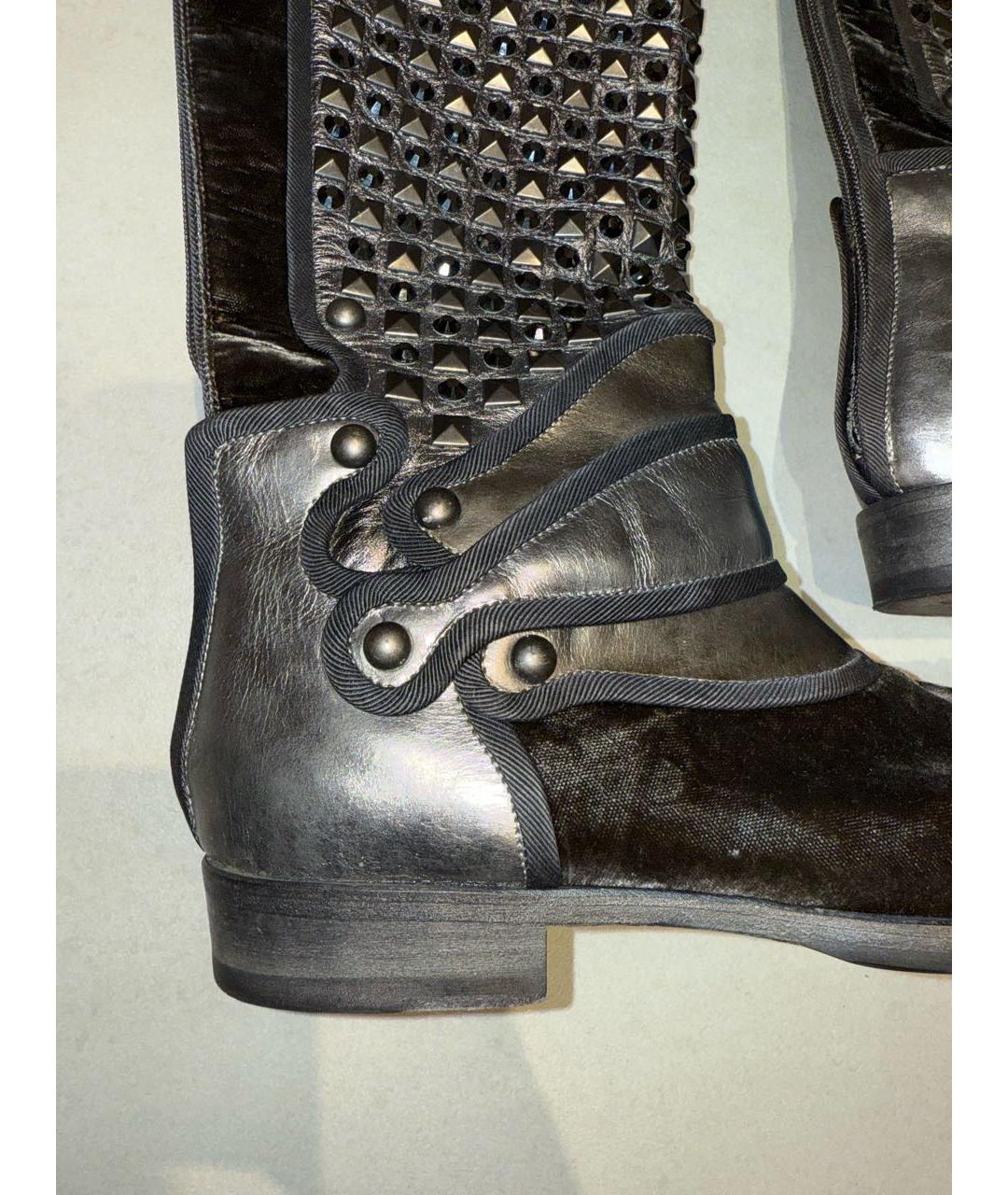 DOLCE&GABBANA Антрацитовые ботфорты, фото 8
