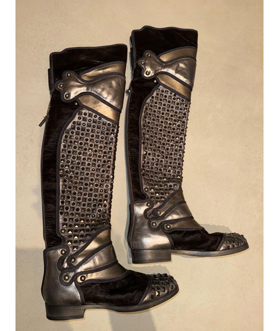 DOLCE&GABBANA Антрацитовые ботфорты, фото 9