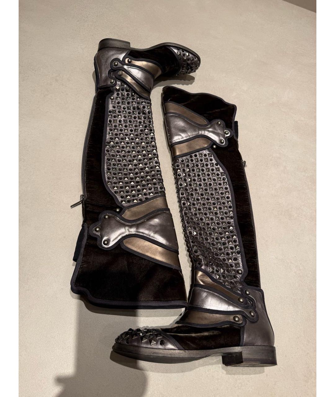 DOLCE&GABBANA Антрацитовые ботфорты, фото 2