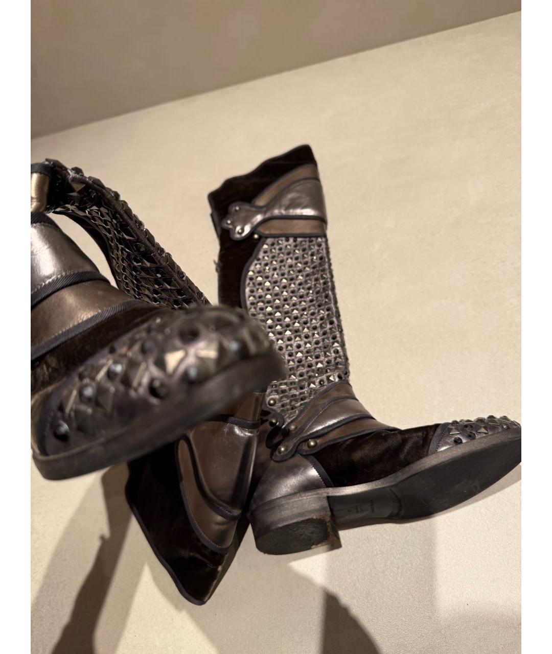 DOLCE&GABBANA Антрацитовые ботфорты, фото 6