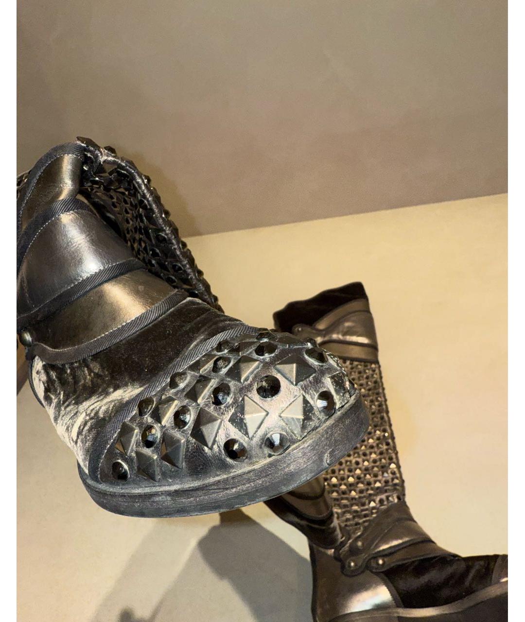 DOLCE&GABBANA Антрацитовые ботфорты, фото 5