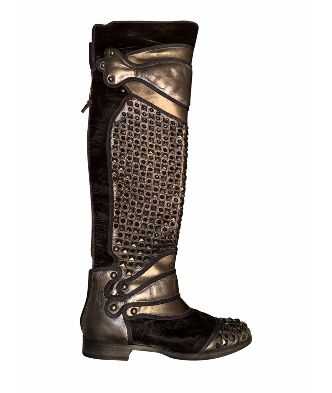 DOLCE&GABBANA Антрацитовые ботфорты, фото 1