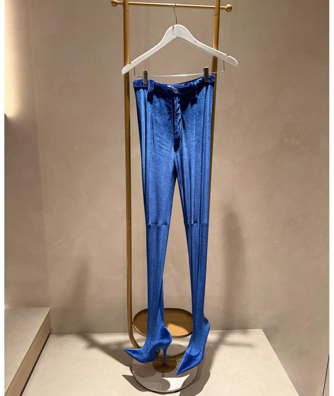 BALENCIAGA Синие бархатные сапоги, фото 7