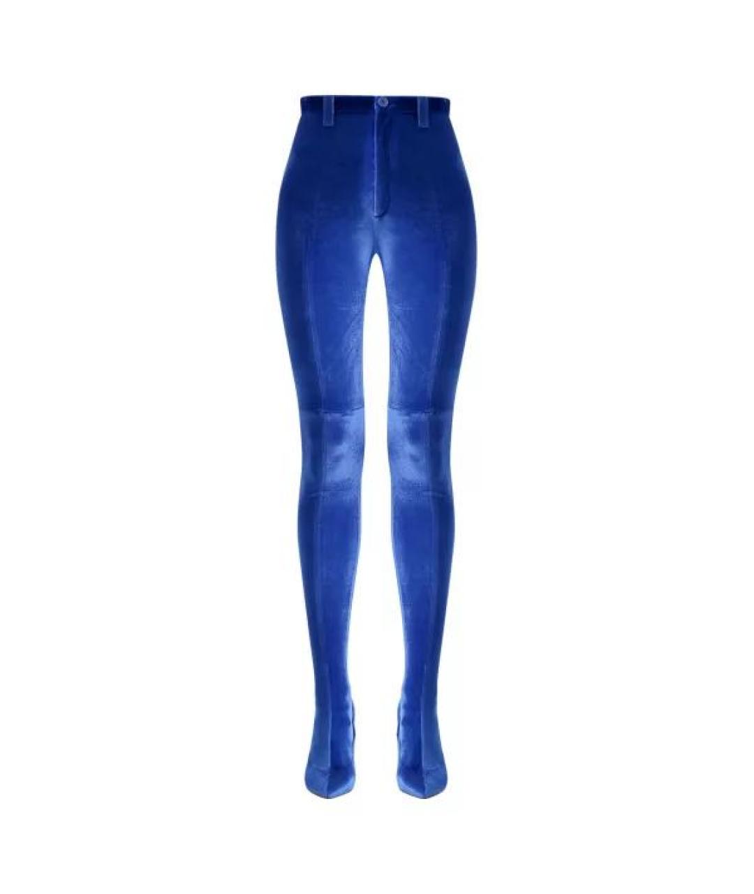 BALENCIAGA Синие бархатные сапоги, фото 1