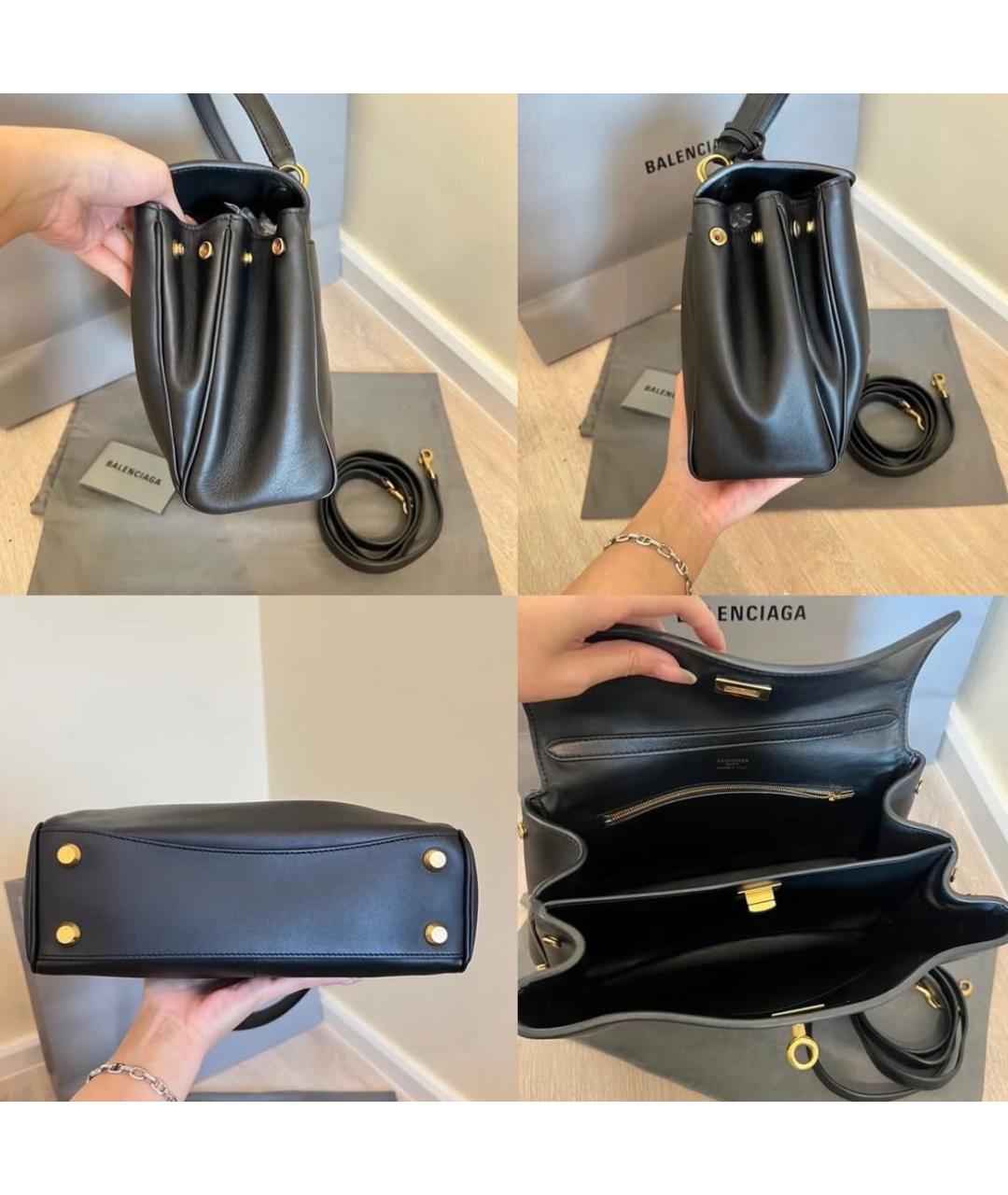 BALENCIAGA Черная кожаная сумка через плечо, фото 4