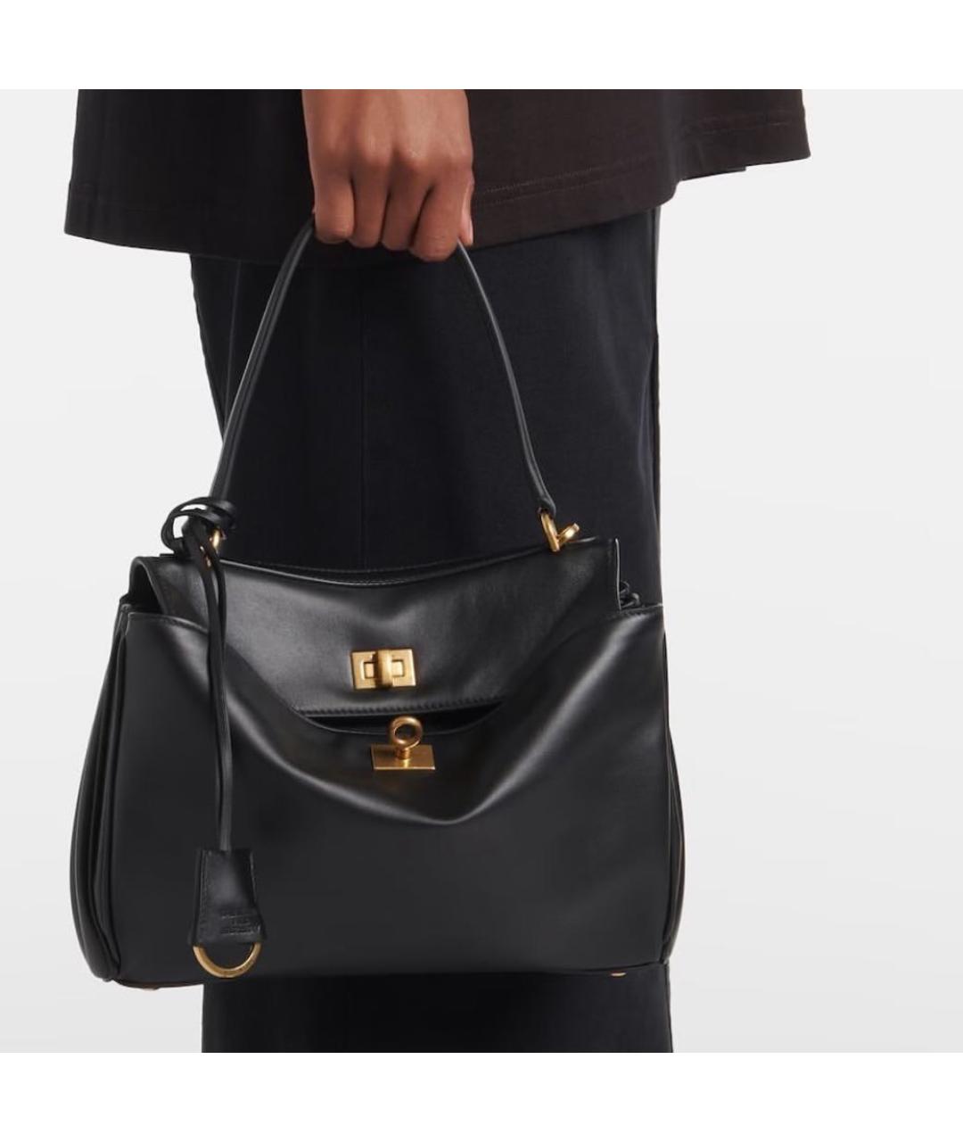 BALENCIAGA Черная кожаная сумка через плечо, фото 3