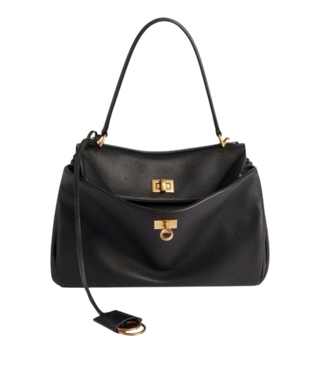 BALENCIAGA Черная кожаная сумка через плечо, фото 1